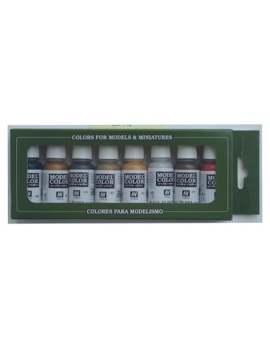 Set de Pinturas Acrílicas Metálicas Vallejo 8 x 18 ml