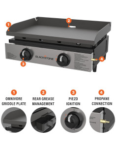 Plancha de Mesa Blackstone 1666 22" Portátil Acero Inoxidable 2
