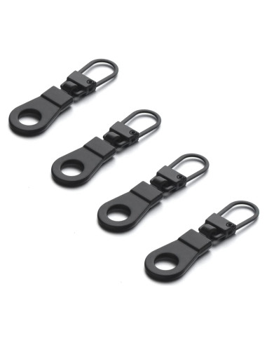 Tirador de Cremallera Mizeer 4 Piezas Negro para Agujeros Pequeños