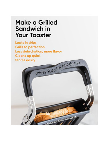 Prensa Sandwich Revolution para Tostador 1500W Negra