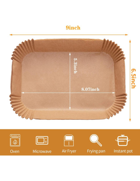 Forros desechables para freidora de aire Ecfvtp 150PCS 20x13cm Forros desechables para freidora de aire Ecfvtp 150PCS 20x13cm