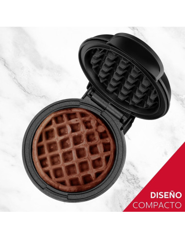 Mini Waffle Maker Holstein 10 cm Antiadherente Negro