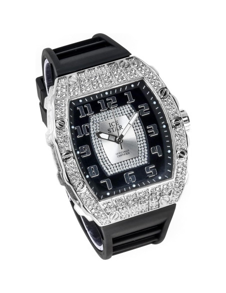 Reloj Techno Pave 41 mm Hombre Iced Out Plata-Negro Reloj Techno Pave 41 mm Hombre Iced Out Plata-Negro