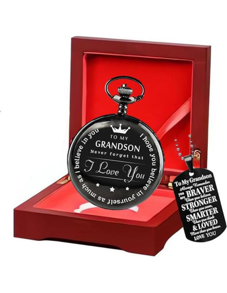 Reloj de Bolsillo Udaney para Nieto - Caja de Madera Reloj de Bolsillo Udaney para Nieto - Caja de Madera