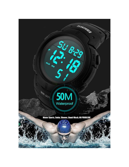 Reloj Digital PASOY 50MM Impermeable LED para Hombres y Mujeres Reloj Digital PASOY 50MM Impermeable LED para Hombres y Mujeres