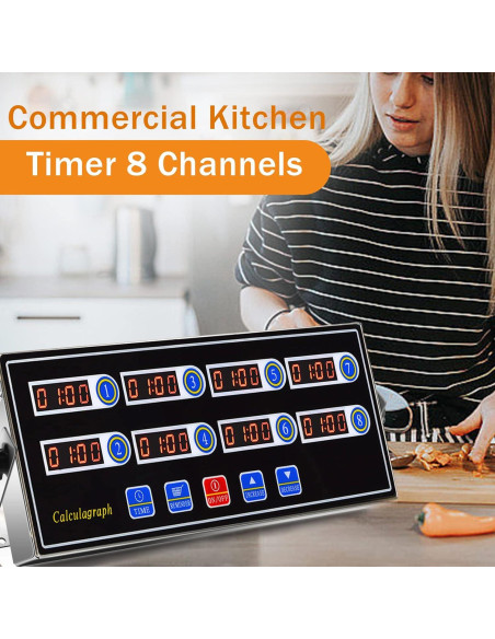Temporizador Digital de Cocina Genérico 8 Canales Alarma Fuerte Temporizador Digital de Cocina Genérico 8 Canales Alarma Fuerte