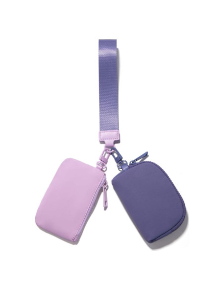 Mini Monedero de Llave Viverte Doble Bolsa Lavanda y Púrpura Mini Monedero de Llave Viverte Doble Bolsa Lavanda y Púrpura