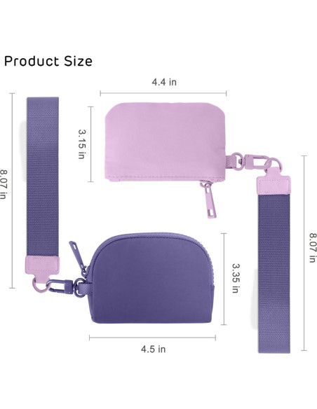 Mini Monedero de Llave Viverte Doble Bolsa Lavanda y Púrpura Mini Monedero de Llave Viverte Doble Bolsa Lavanda y Púrpura