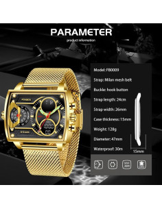 Reloj Digital Weicam WLCSD Cuadrado Luminoso 30M Agua 2
