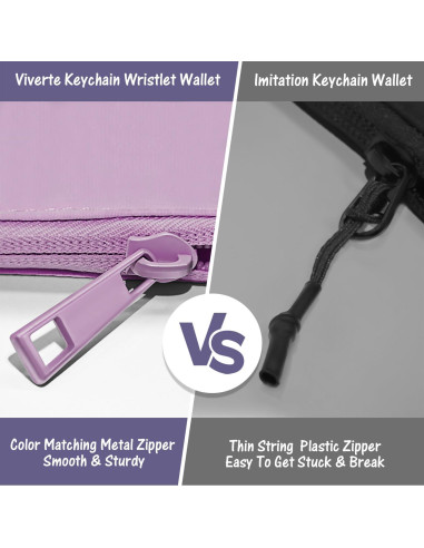 Mini Monedero de Llave Viverte Doble Bolsa Lavanda y Púrpura