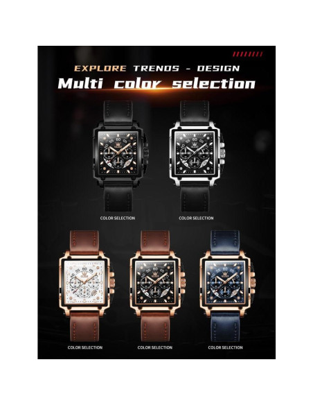 Reloj OLEVS Cronógrafo Hombre Acero Inoxidable Negro Reloj OLEVS Cronógrafo Hombre Acero Inoxidable Negro