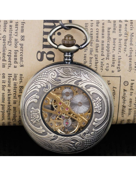 Reloj de bolsillo mecánico Dentily estilo steampunk bronce Reloj de bolsillo mecánico Dentily estilo steampunk bronce