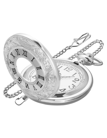 Reloj de bolsillo SwitchMe plateado con esfera árabe Reloj de bolsillo SwitchMe plateado con esfera árabe