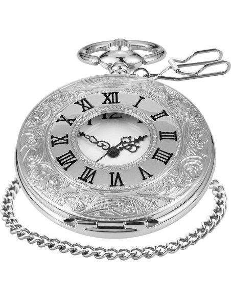 Reloj de bolsillo SwitchMe plateado con esfera árabe Reloj de bolsillo SwitchMe plateado con esfera árabe