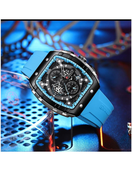 Reloj Cronógrafo PASOY para Hombre Correa Caucho Negra Reloj Cronógrafo PASOY para Hombre Correa Caucho Negra