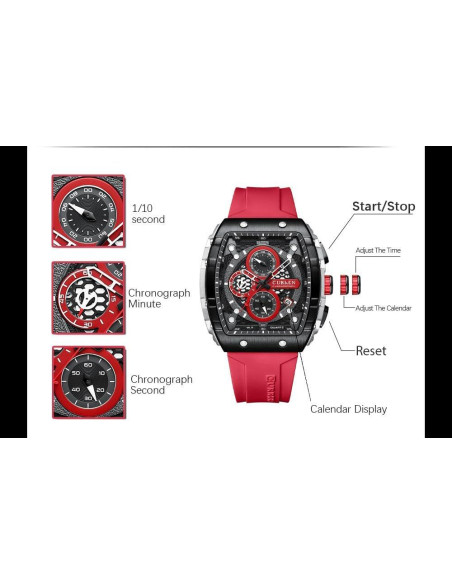 Reloj Cronógrafo PASOY para Hombre Correa Caucho Negra Reloj Cronógrafo PASOY para Hombre Correa Caucho Negra