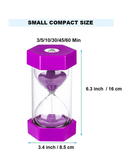 Reloj de Arena SuLiao 3 Minutos Morado para Juegos y Cocina Reloj de Arena SuLiao 3 Minutos Morado para Juegos y Cocina