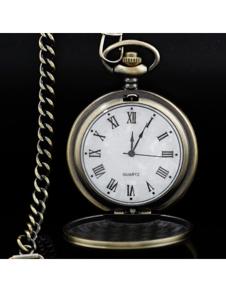 Reloj de bolsillo Tiong con cadena y grabado personalizado Reloj de bolsillo Tiong con cadena y grabado personalizado
