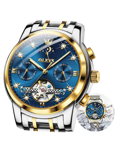 Reloj OLEVS Automático Hombre Esqueleto Lujo Impermeable