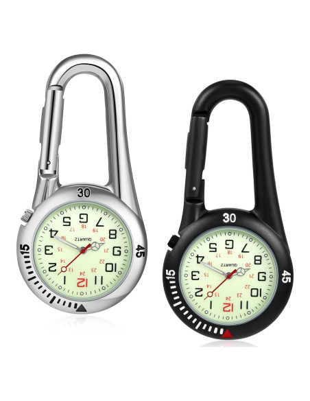 Reloj de Cuarzo Clip Hicarer 2 Piezas Brilla en la Oscuridad Reloj de Cuarzo Clip Hicarer 2 Piezas Brilla en la Oscuridad