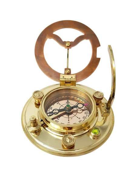 Brass Nautical Reloj de Sol Antiguo en Caja Regalo 9x9 cm Brass Nautical Reloj de Sol Antiguo en Caja Regalo 9x9 cm