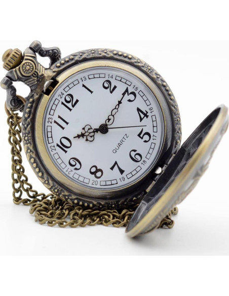 Reloj de Bolsillo KDJSTORE Cuarzo Vintage con Cadena Reloj de Bolsillo KDJSTORE Cuarzo Vintage con Cadena