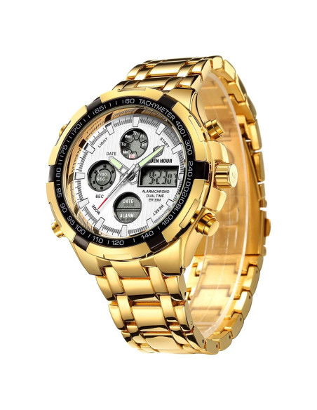Reloj Analógico Digital GOLDEN HOUR Acero Inoxidable 45mm Reloj Analógico Digital GOLDEN HOUR Acero Inoxidable 45mm
