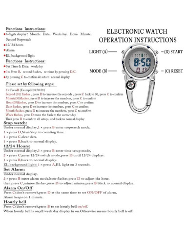 Reloj Digital ZOVEDAIUG Clip Impermeable para Deportes