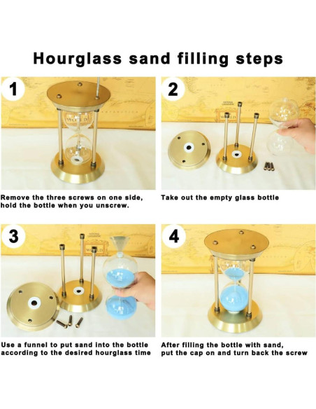 Reloj de Arena Rellenable SuLiao Grande para Boda DIY Reloj de Arena Rellenable SuLiao Grande para Boda DIY
