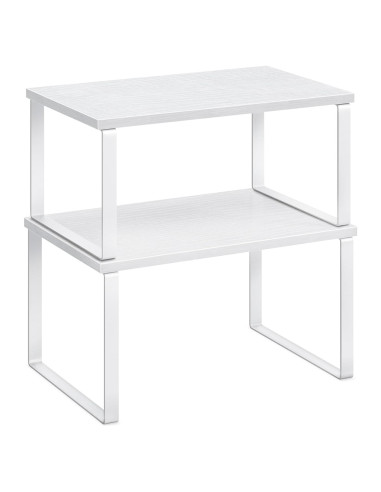 SONGMICS Organizador de Gabinete 2 Estantes Cocina Ajustables