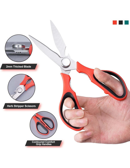 Juego de 3 Tijeras de Cocina KITNATS Acero Inoxidable Uso Pesado Juego de 3 Tijeras de Cocina KITNATS Acero Inoxidable Uso Pesado
