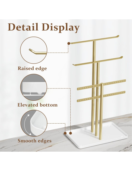Soporte Organizador de Joyería pickpiff 3 Niveles Dorado Soporte Organizador de Joyería pickpiff 3 Niveles Dorado