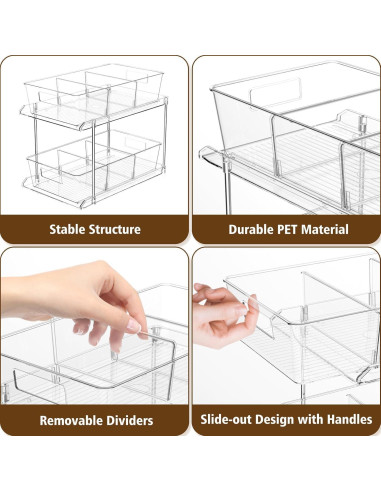 Organizador de Baño FabSpace 2 Niveles Transparente 2 Pzs