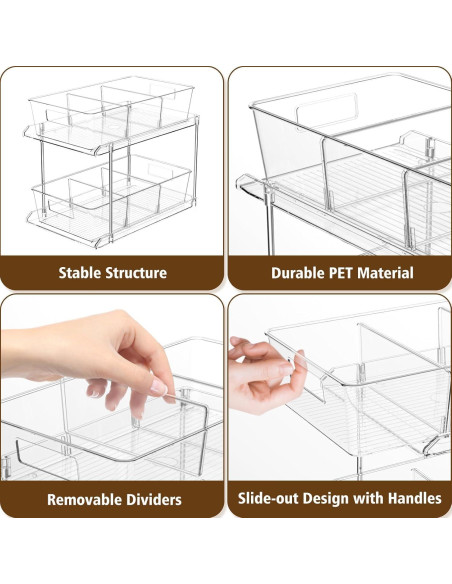 Organizador de Baño FabSpace 2 Niveles Transparente 2 Pzs Organizador de Baño FabSpace 2 Niveles Transparente 2 Pzs