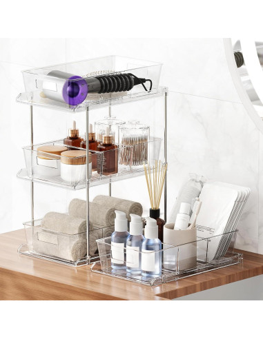 Organizador de Baño FabSpace 2 Niveles Transparente 2 Pzs