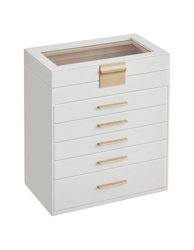 Organizador de Joyas SONGMICS 6 Capas Blanco y Dorado