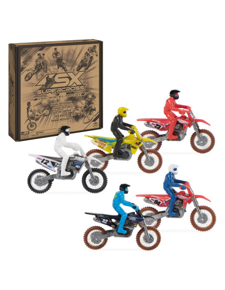 Paquete 5 Motocicletas Metal 1:24 Spin Master Supercross Paquete 5 Motocicletas Metal 1:24 Spin Master Supercross