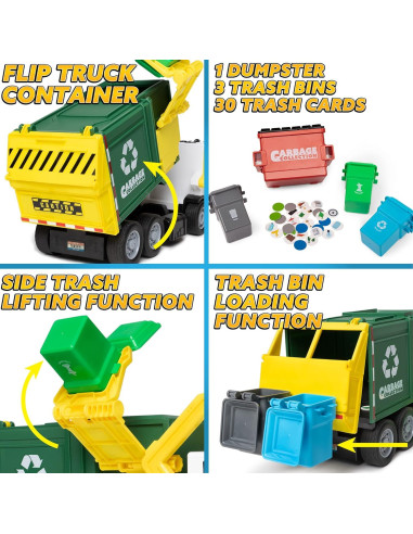 Camión de Basura Joyin con Contenedor y Tarjetas de Aprendizaje