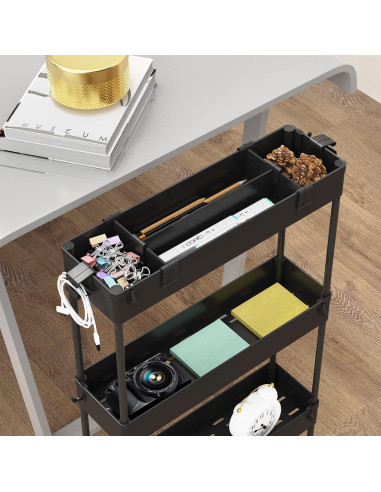 Carro de Almacenamiento Slim SPACELEAD 4 Niveles Negro