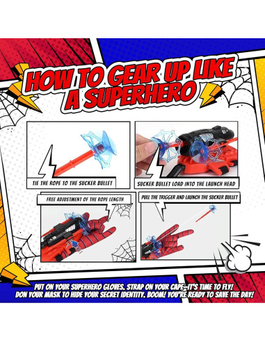 Juego de Superhéroe Capexia con Lanzadores y Máscaras
