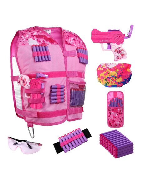 Chaleco Táctico Hely Cancy para Niñas con Blaster y Dardos Chaleco Táctico Hely Cancy para Niñas con Blaster y Dardos