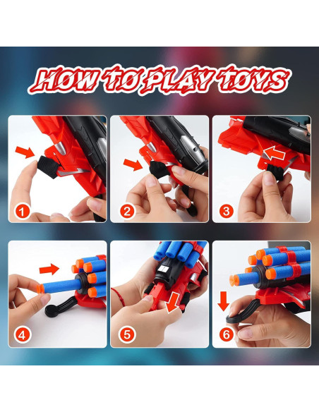 Guantes Lanzadores Disfraz Araña para Niños 2 Juegos Guantes Lanzadores Disfraz Araña para Niños 2 Juegos