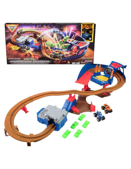 Set de Juego Monster Jam Supercharge Speedway con 2 Camiones Set de Juego Monster Jam Supercharge Speedway con 2 Camiones