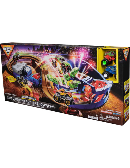 Set de Juego Monster Jam Supercharge Speedway con 2 Camiones Set de Juego Monster Jam Supercharge Speedway con 2 Camiones
