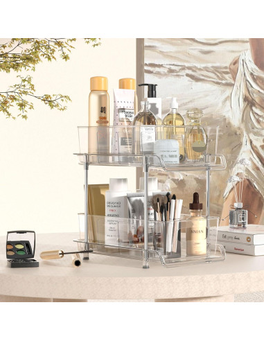Organizador de Baño HIHEGD 2 Niveles con Cajones Extraíbles