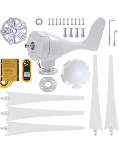 Generador Eólico Pikasola 400W 24V con 5 Aspas y Controlador 2