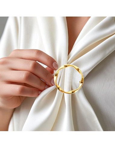 5 Anillos de Bufanda Dorados Olen para Mujeres - Clips Multiusos