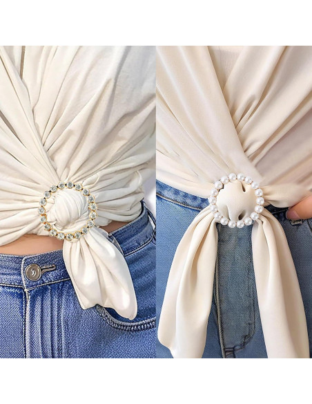 5 Anillos de Bufanda Dorados Olen para Mujeres - Clips Multiusos 5 Anillos de Bufanda Dorados Olen para Mujeres - Clips Multiusos
