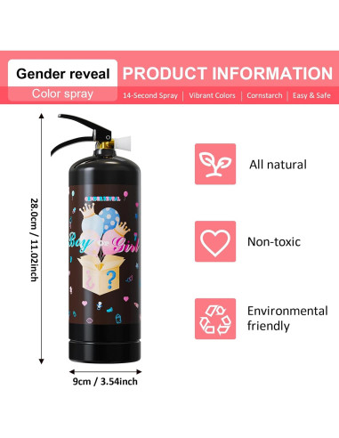 Extintor Revelación de Género Rosa - Lanzador de Polvo 0.73kg