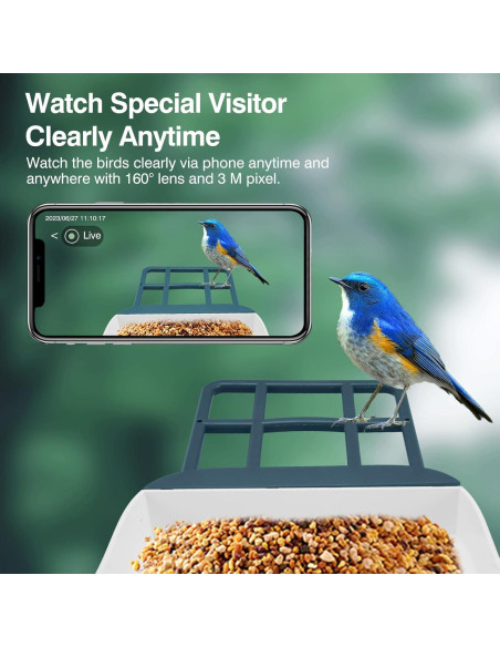 Comedero Inteligente para Aves Aprilmin 2K con Cámara Solar Comedero Inteligente para Aves Aprilmin 2K con Cámara Solar